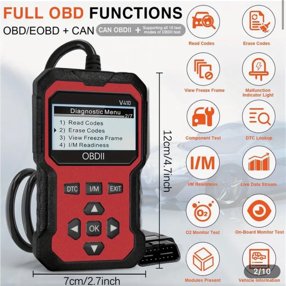 Advanced OBDII Diagnostic Scan Tool - Fault Code Reader